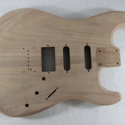 Unfinished Walnut HSS Hardtail guitar body - fits Fender Strat Stratocaster necks J840 image 1