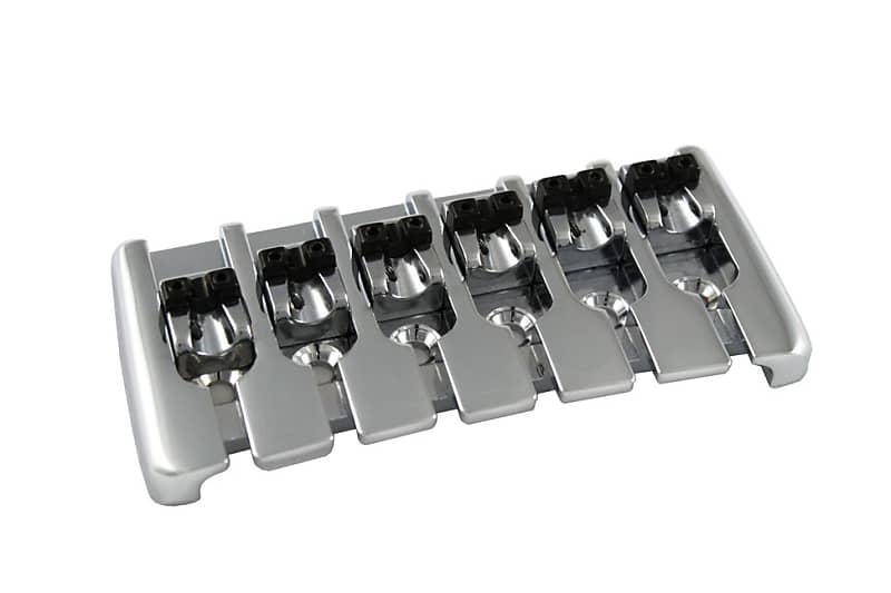 Quick Release 6-String Modern Bass Bridge, CHROME image 1