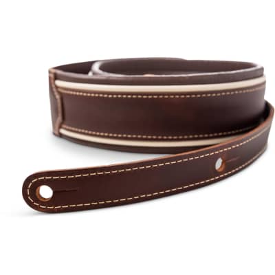 Taylor Century 2.5" Leather Guitar Strap, Cordovan/Cream/Cordovan image 2
