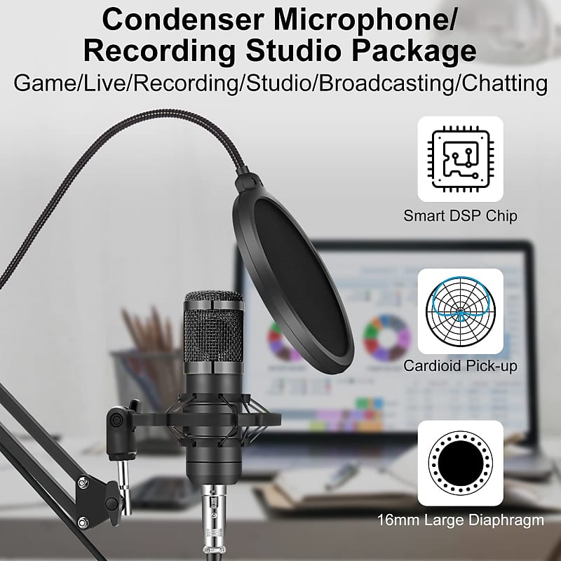 Podcast Equipment Bundle, ALPOWL Audio Interface with Cardioid