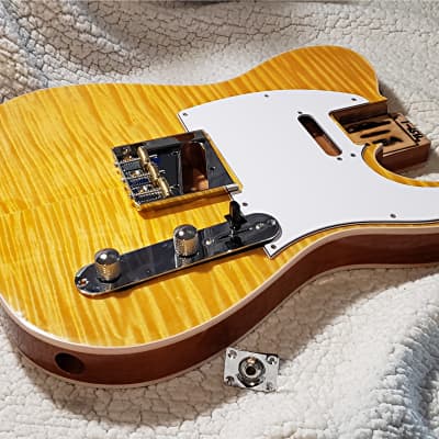 Bottom price on a Killer 5A + USA,Double bound Alder body in butterscotch. Made for a Tele neck # BST-3 image 14