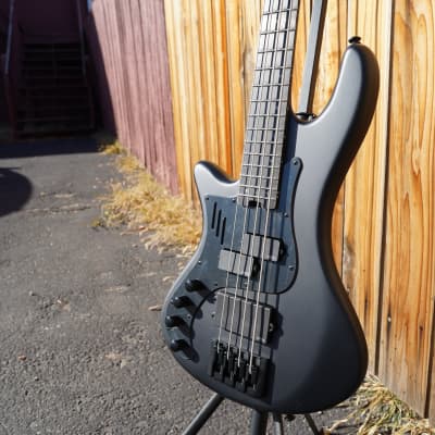Schecter DIAMOND SERIES Stiletto-4 Stealth Pro- Satin Black Left Handed 4-String Electric Bass Guitar (2023) image 5