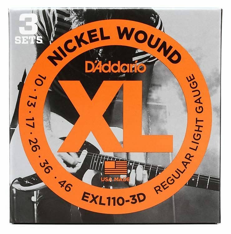 D'Addario EXL110 - Electric Guitar Strings - Regular Light Gauge - 3 Pack image 1