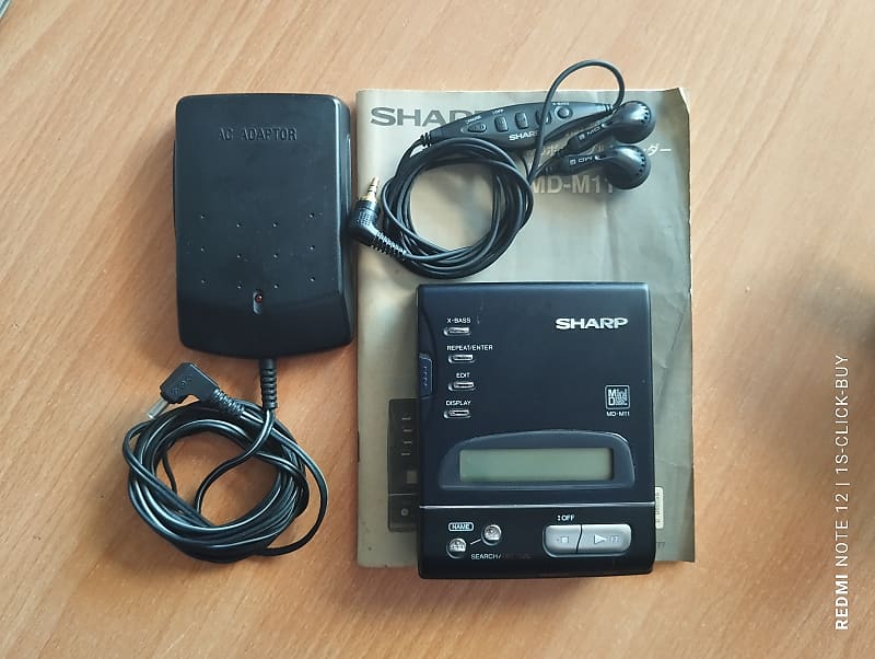 Sharp walkman recorder Portable mini disc player M 11 black Working video  test