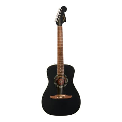 Fender Joe Strummer Campfire Acoustic Guitar - Matte Black w/ Walnut FB image 3