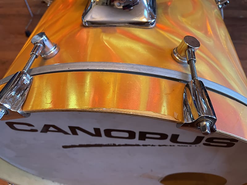 Canopus Drum Set Marmalade Swirl 20 10 12 14 and snare BIRCH Made