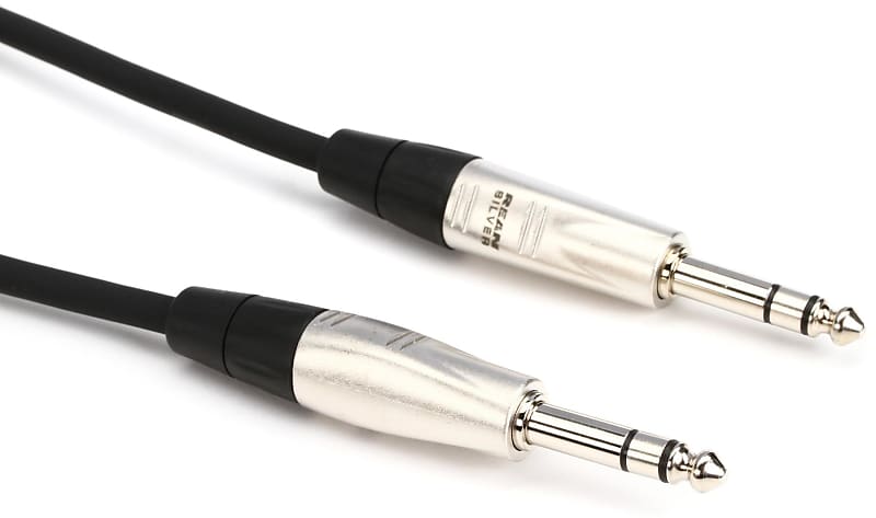 Hosa HSS-001.5 Pro Balanced Interconnect Cable - REAN 1/4-inch TRS Male to REAN 1/4-inch TRS Male - 1.5 foot image 1