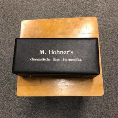 Hohner 265 Chromatic Double Bass Harmonica silver with wood Reverb