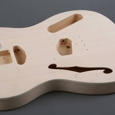 Unbranded Tele Thinline Style Semi Hollow Body Electric Guitar DIY Kit Natural Unfinished image 5