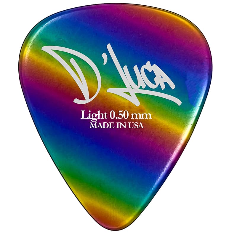 D'Luca Celluloid Guitar Picks Rainbow 0.50 mm Light 10 Pack Standard