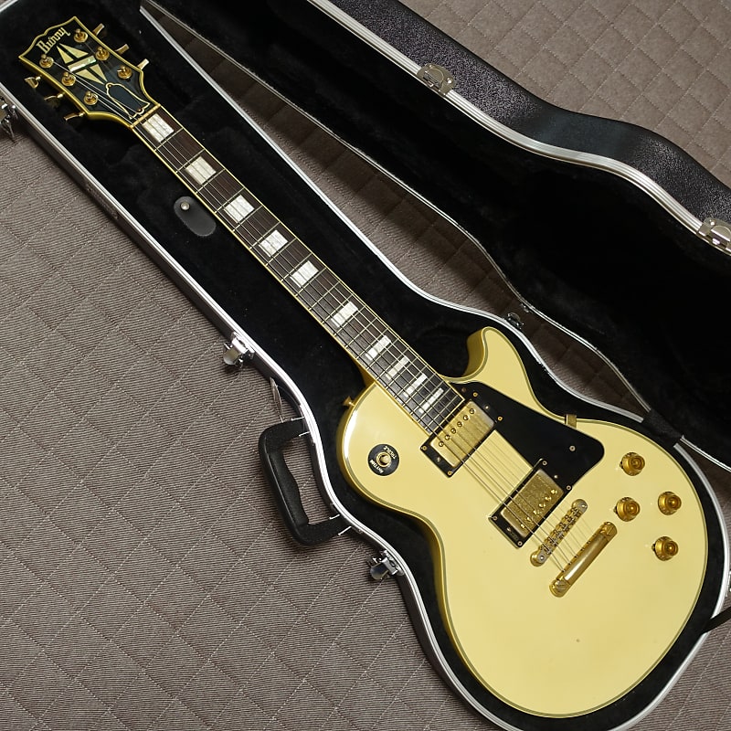 1980s Burny RLC-60 Antique White Les Paul Custom Style Made