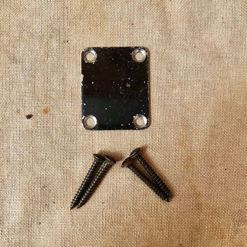 UsedVintage Ibanez Neck Plate and Screws Black Reverb