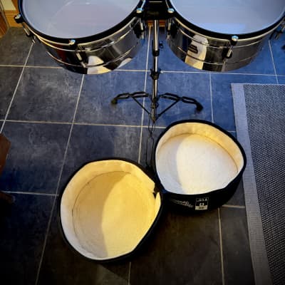 MEINL Percussion Marathon Series Chrome Timbales 14" + 15" with Stand and Case image 5