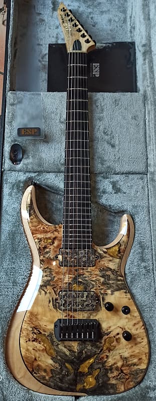 ESP Custom Shop M-II 7 NT Buckeye Burl Experimental Series 7-String Mint