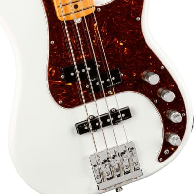 Fender American Ultra Precision Bass. Maple FB, Arctic Pearl image 4