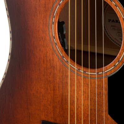 Fender Paramount PD-220E Solid Wood A/E Guitar, Aged Cognac Burst w/ Hard Case image 3