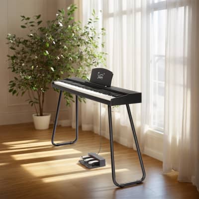 Glarry GPP-110 88 Key Full Size Semi-Weighted Standard Electric Digital Piano with Piano Bench Black image 14