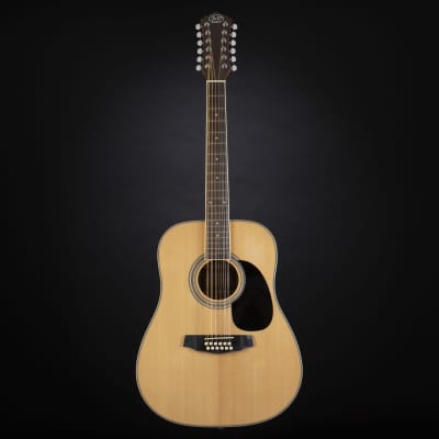 Guitare Acoustique 12 Cordes J & D D-110-12 - Naturel, Dreadnought, Idéale Débutants