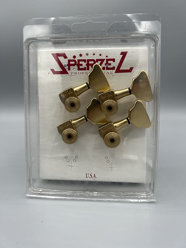Sperzel Sperzel Bass Locking Tuners 4 in-line Satin Gold Satin Gold image 1