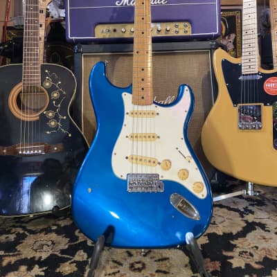 Squier by Fender ST-55 JV Stratocaster MIJ Vintage RARE c. 1983 - Metallic Blue image 2