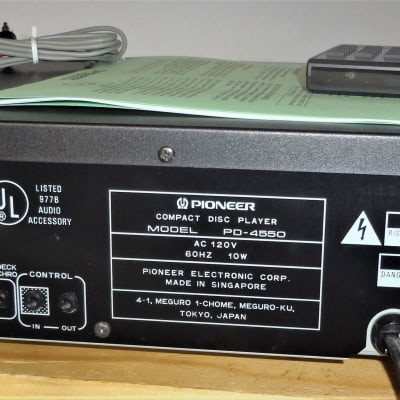 Single Disc Pioneer CD Player PD-4550 w Remote & Manual - Burr Brown PCM1700P DAC - image 9