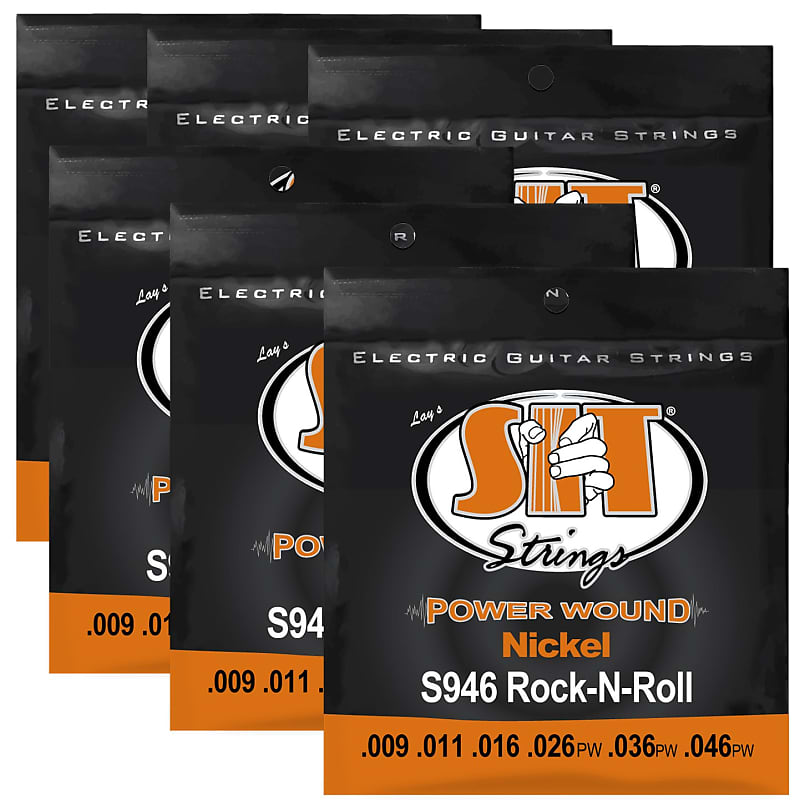 SIT Strings S946 Power Nickel Rock-n-roll Hybrid Electric Guitar Strings 09-46 6-Pack image 1