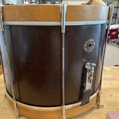 Slingerland  Marching snare This Brass Cloud Badge 1928-1941 Wood Mahogany/Maple image 6