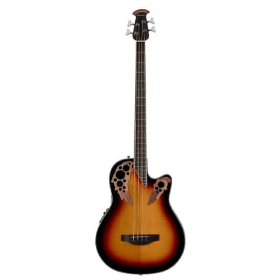 Ovation CEB44-1N Celebrity Elite Exotic® 4-String Acoustic-Electric Bass (Cognac Burst/Natural) for sale