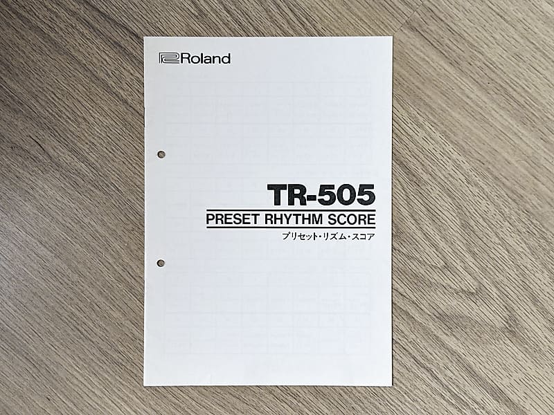 Roland TR-505 // Original Preset Rhythm Score Manual image 1