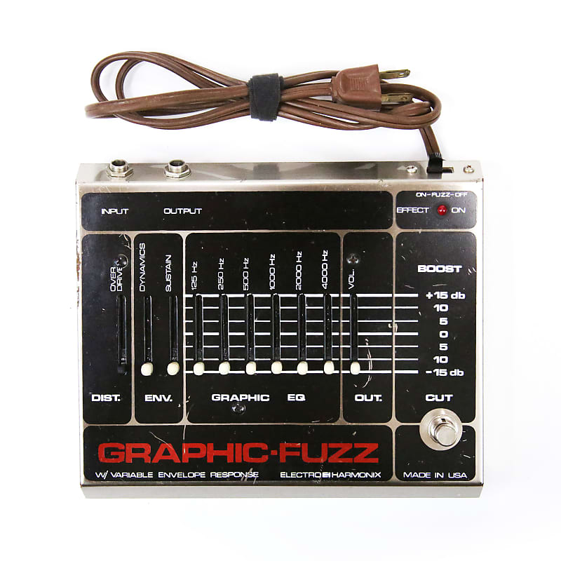1980 Electro-Harmonix Graphic Fuzz EH Distortion EQ Black & Red Vintage Electric Guitar Effects Pedal image 1
