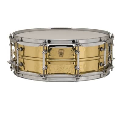Ludwig Supraphonic Hammered Brass Snare Drum 14x5 w/Tube Lugs image 1