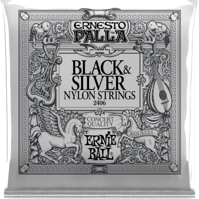 Ernie Ball Ernesto Palla Nylon Classical Guitar Strings, Black and Silver image 2
