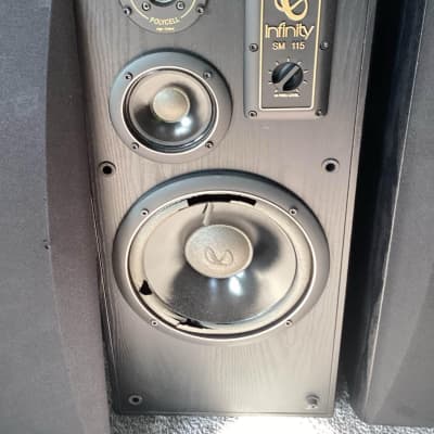 Vtg Pair of 2 Infinity SM 115 Floor Standing Speakers Tested~Work NEED REFOAMED! image 4