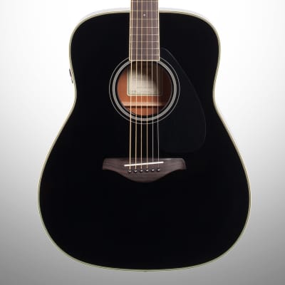 Yamaha FG-TA Dreadnought Transacoustic Acoustic-Electric Guitar, Black image 1