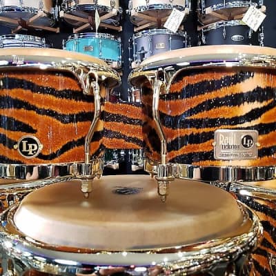 Latin Percussion Raul Rekow Signature Bongos in Tiger Print
