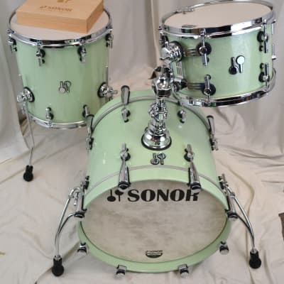 Sonor 18/12/14" SQ2 Drum Set - Vintage Maple Shells Pale Green image 1