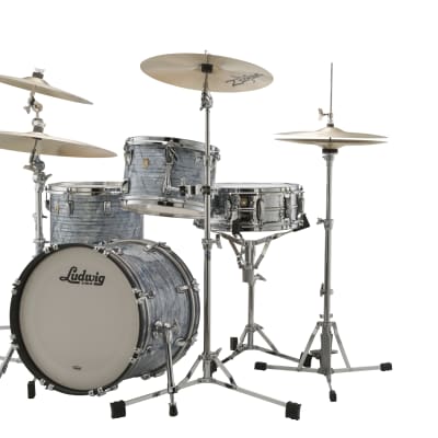 Ludwig *Pre-Order* Classic Maple Sky Blue Pearl Jazz Bop Kit 14x18_8x12_14x14 Drums Shell Pack Made in the USA | Authorized Dealer image 3