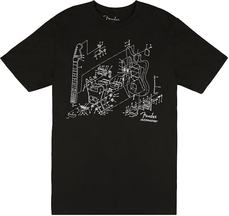 Fender Jazzmaster Patent Drawing T-Shirt - Large image 1