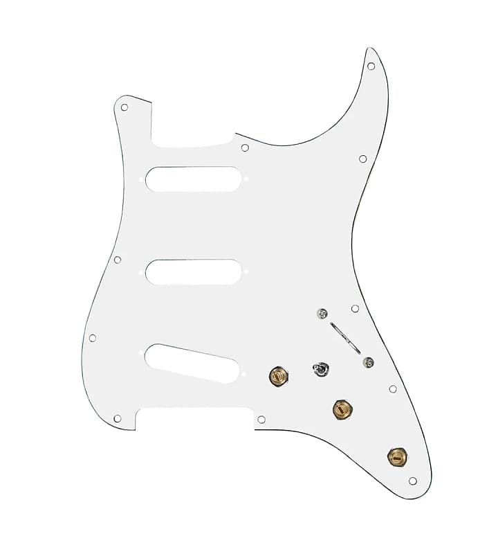 920D Custom 7 Way w/ Toggle Pre-Wired SSS Strat Upgrade Pickguard - White image 1