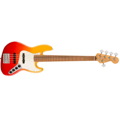 Fender Player Plus Jazz V Bass Guitar 5-String PF Tequila Sunrise - MIM 0147383387 image 1