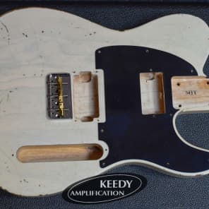 ギター MJT Vintage Aged Nitro Telecaster body MJT Telecaster Relic Body Nitro Alder Sonic Blue Light