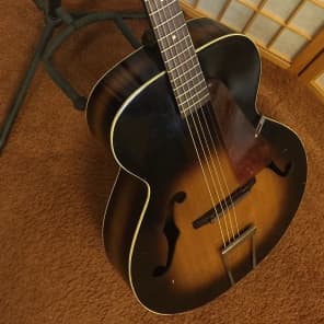 Vintage all original USA Silvertone H4 archtop acoustic F-hole guitar image 1