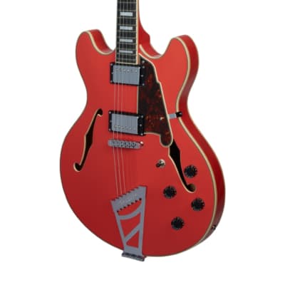 D'Angelico Premier DC Semi-Hollow Electric Guitar w/ Stairstep Tailpiece - Fiesta Red w/Gig Bag image 6