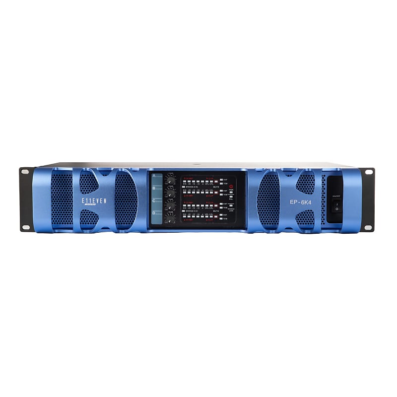 E11even EP-6K4 4-Channel 1250-Watt Power Amplifier - Blue