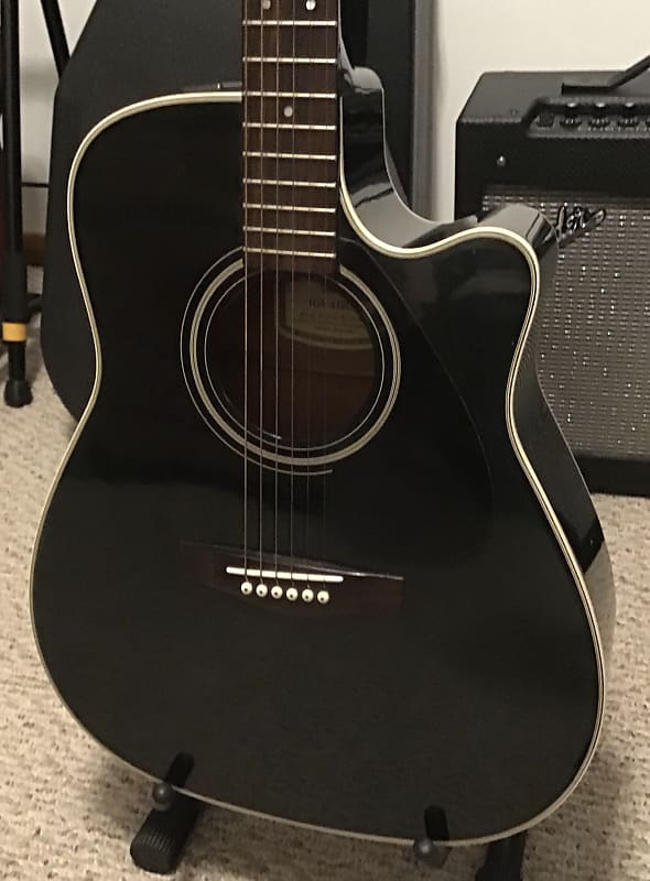 Yamaha FGX-412C BL 6-String Right Handed Black Cutaway