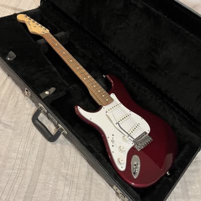 2008 Fender Standard Stratocaster  Left-Handed Midnight Wine Made in Mexico w/Hard Case image 2