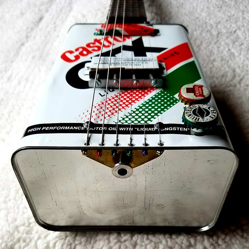 Castrol Classic oil can guitar  Resonator guitar, Acoustic guitar, Guitar