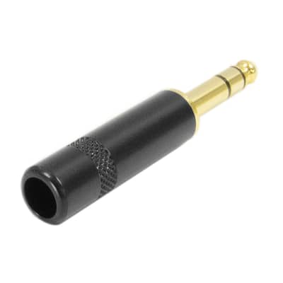 Seismic Audio - 1/4" Male Stereo Jack Plug - 3 Pole - Black and Gold - Pro Audio image 2