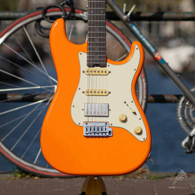Schecter USA Custom Shop Nick Johnston HSS Atomic Orange Nitro Relic image 2