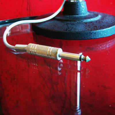 Vintage 1960's Calrad 400C crystal microphone Hi Z "bullet" harp w Lanier mic stand Olson Monarch display prop image 13